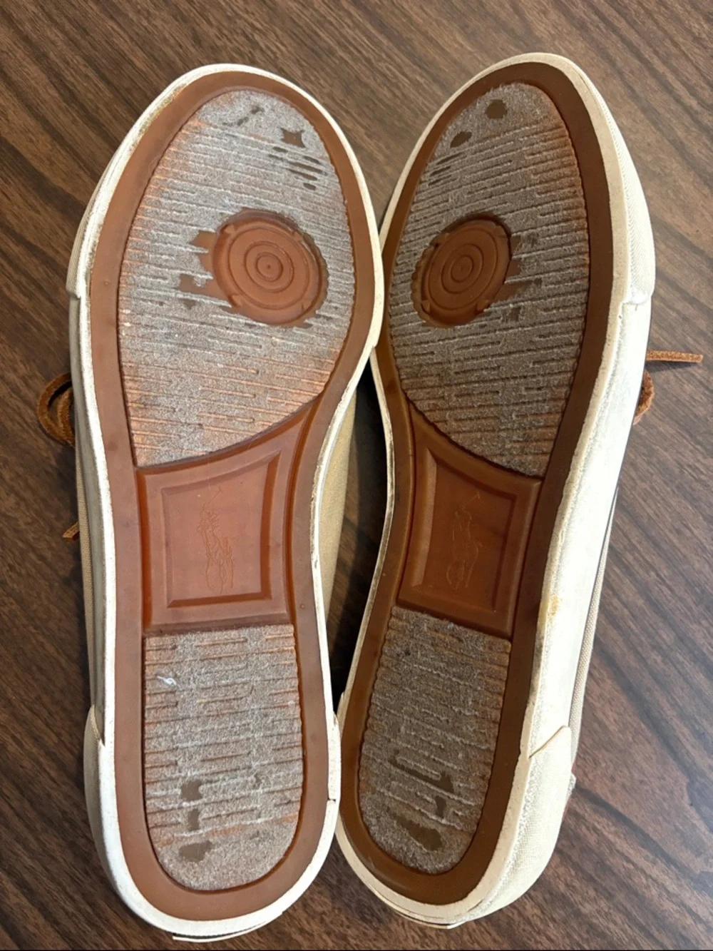 Ralph Lauren Polo 10.5 Rylander Canvas Leather Boat Shoes Tan Brown